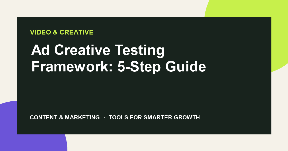 Ad Creative Testing Framework: 5-Step Guide