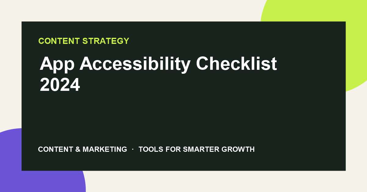 App Accessibility Checklist 2024