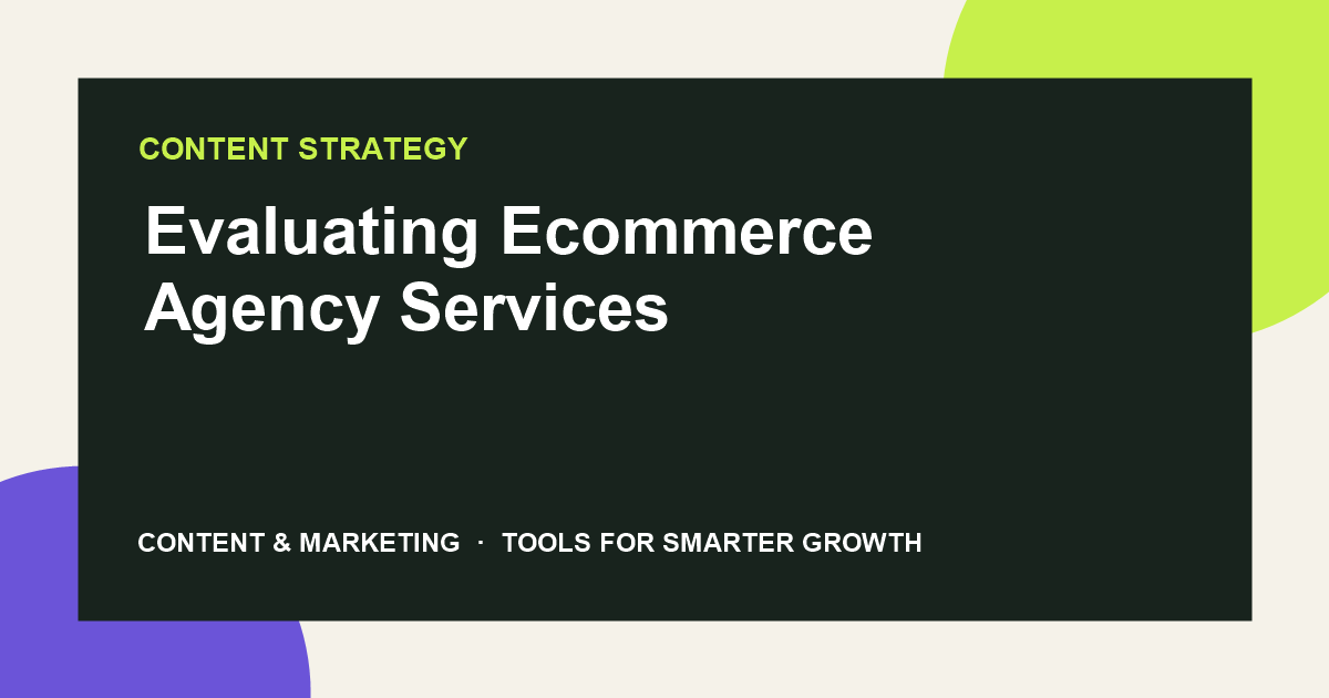 Evaluating Ecommerce Agency Services