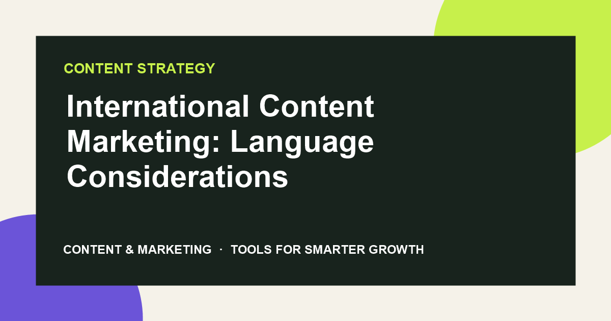 International Content Marketing: Language Considerations