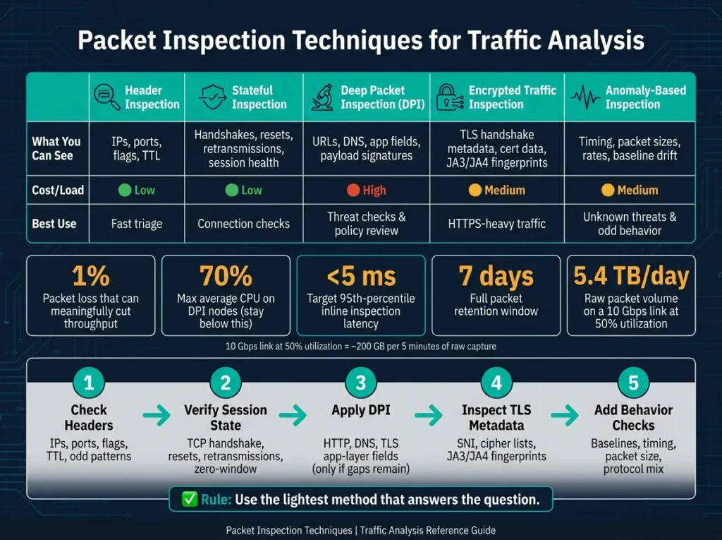 Packet Inspection Techniques for Traffic Analysis