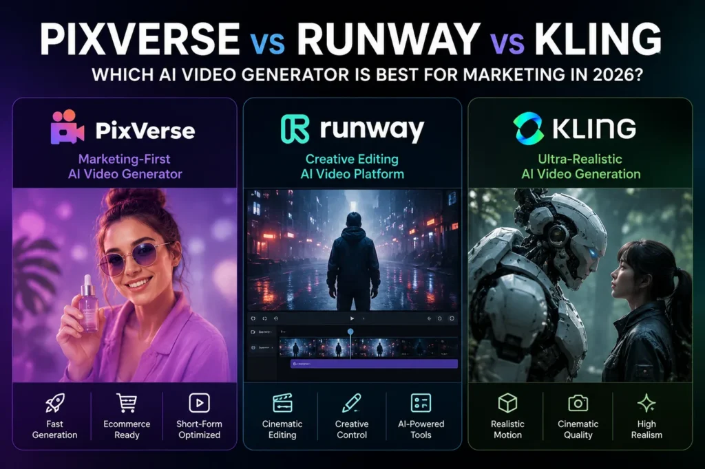 PixVerse vs Runway vs Kling: Which AI Video Generator Is Best for Marketing in 2026?